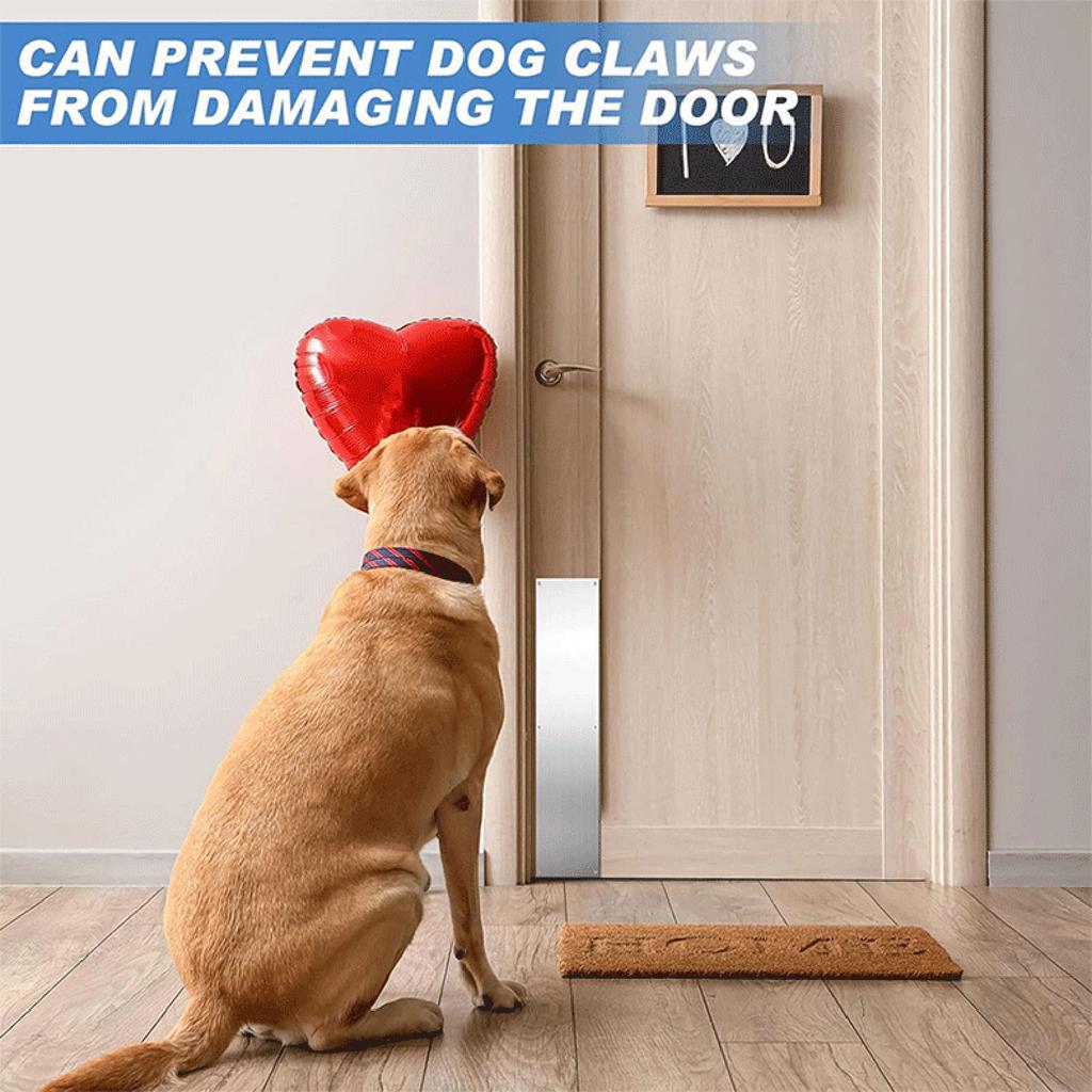 2pcs Door Kick Plates for Exterior Doors Preventing Pet Scratches Durable Metal Plate with Screws Prevent Door from Kick