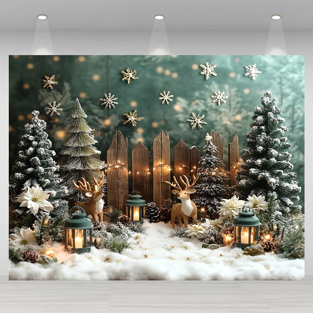 Vánoční večírek Zasněžená zimní lesní dekorace Pozadí Zimní pozadí Dekorace pro fotoateliér Fotokoutek Vánoční večírek