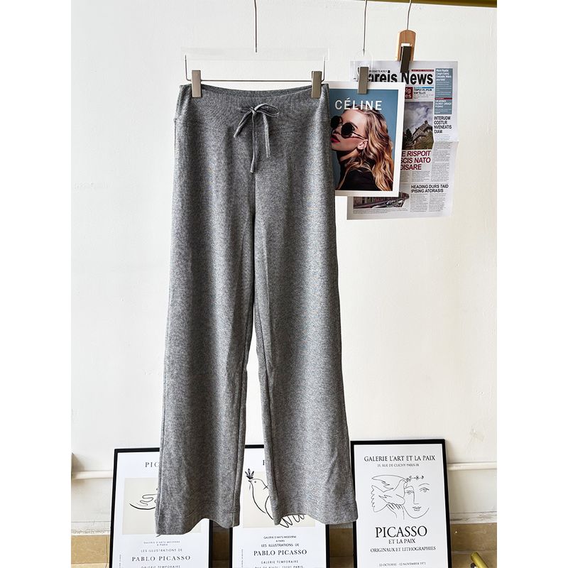 Lu Same Sports Pants Women 2025 New Arrival Best Selling Drawstring Loose Drooping Casual Loose Pants Straight-Leg Pants