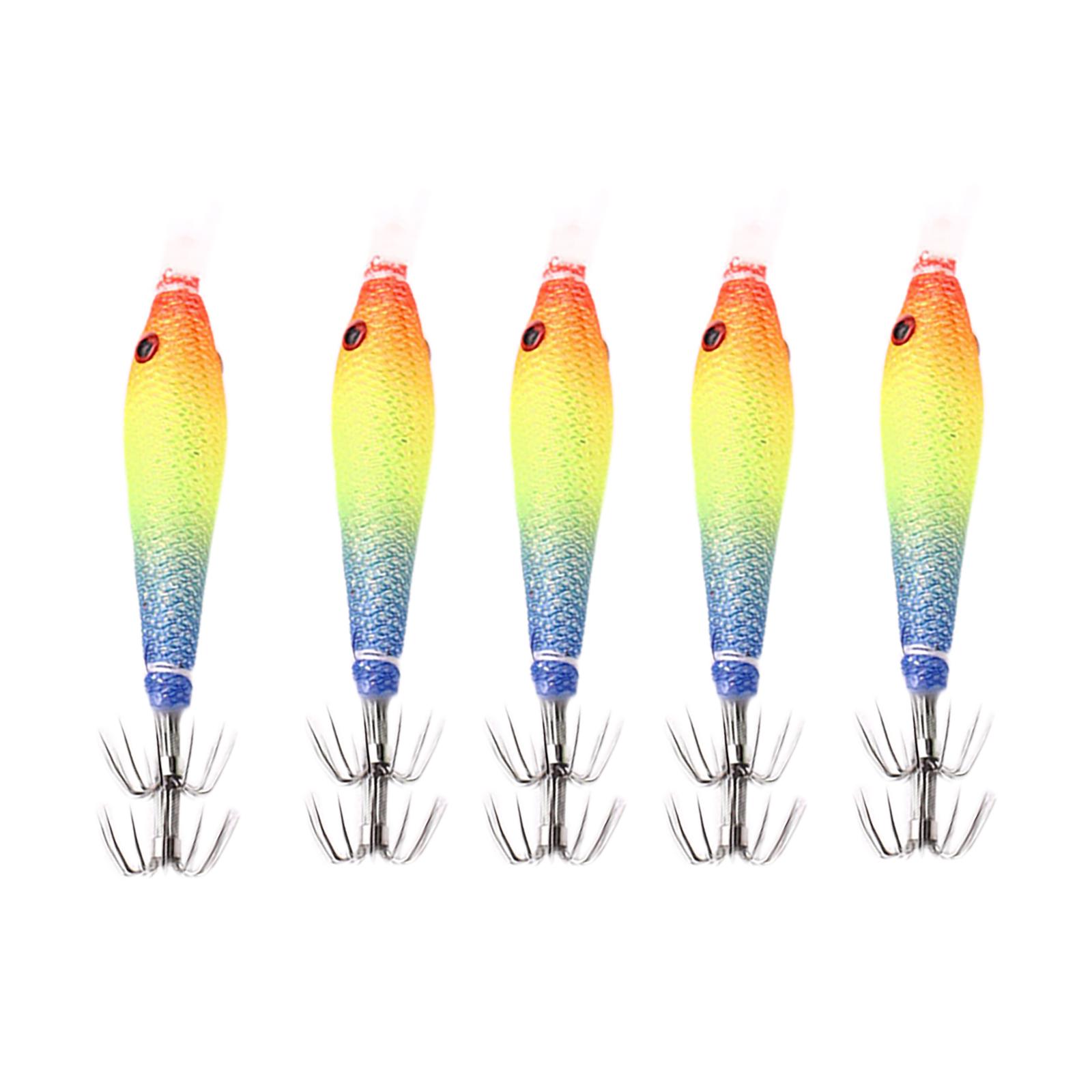 5 шт. Светящиеся кальмаровые джиги Крючок Приманки для креветок Приманки Мягкие искусственные приманки для креветок с крючком для ловли осьминогов 3
