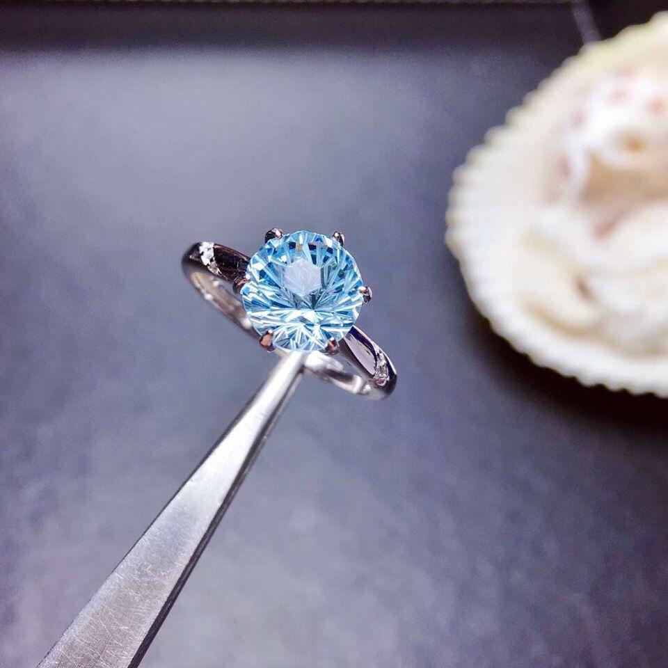 Exquisite 2 Carat Fancy Cut Diamond & Aquamarine Ring