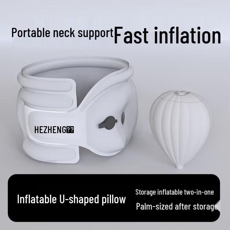 Hozone Portable Inflatable Neck Pillow & Blackout Eye Mask Travel Set
