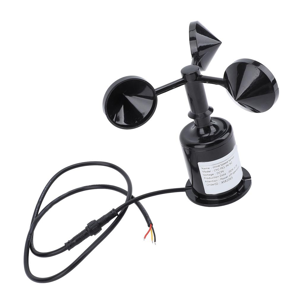 Wind Speed Anemometer High Accuracy 5V Wind Speed Monitoring Sensor Measuring Detector with 2.62ft