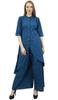 Phagun Asymmetrical Kurta Kurti Solid Beige Indian Clothing With Palazzo