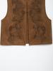 Spring 2025 Women's European & American Style Embroidered Suede Vest
