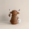 1/3 Stück Badezimmer Hochlandrind Figur Baden Lesen Buch Toilettenpapier Hochlandrinder Harz Statue Skulptur Ornament Dekoration