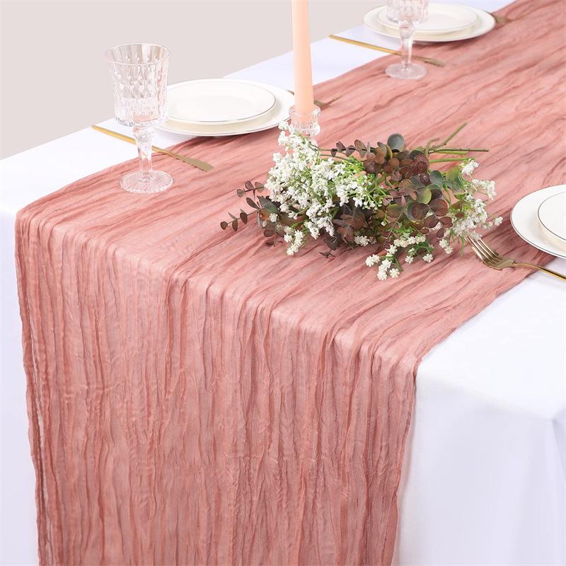 Bohemian Tablecloth Table Runner Table Setting Dining Gauze Table Runner for Wedding Bridal Party Table Decor Christmas Banquets
