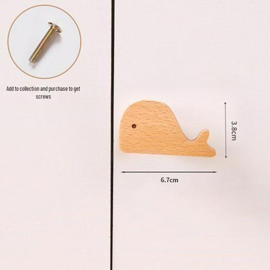 Nordic Star Moon Cloud Children's Wardrobe Handle - Solid Wood