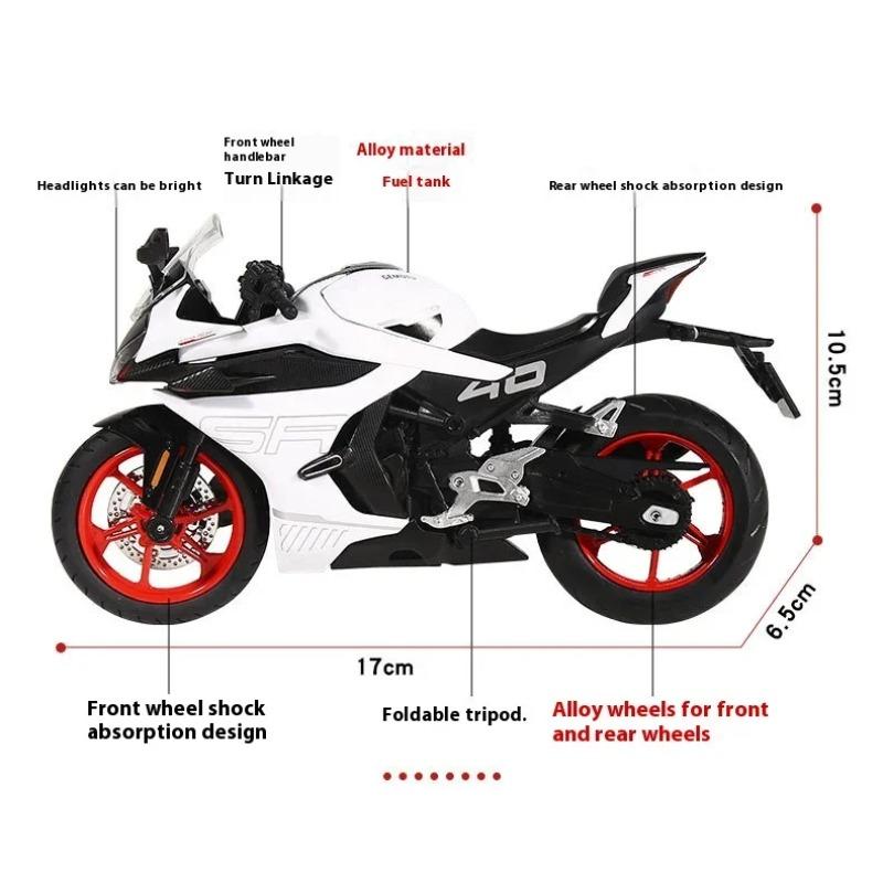 Simulation 1/12 CFMOTO 450SR Alloy Motorcycle Model Sound and Light Toy Vehicle Children Boy Birthday Gift Collection Miniature