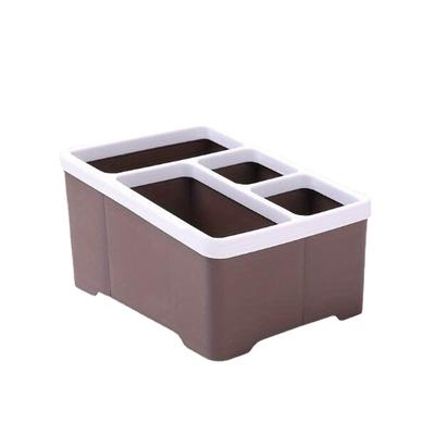 1PC Multifunctional Plastic Multi-Cell Desktop Storage Box Living Room Remote Control Cosmetics Storage Box Office Finishing Box