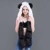 Cartoon Plush Hat Scarf Glove Set - Cute Faux Fur Cap