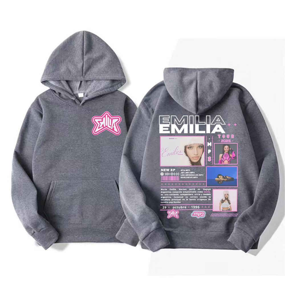 Sängerin Emilia Mernes MP3 Tour Grafik-Hoodies Herren Damen Kleidung Mode Ästhetische Sweatshirts Hip Hop Lässig Gemütlicher Fleece-Hoodie