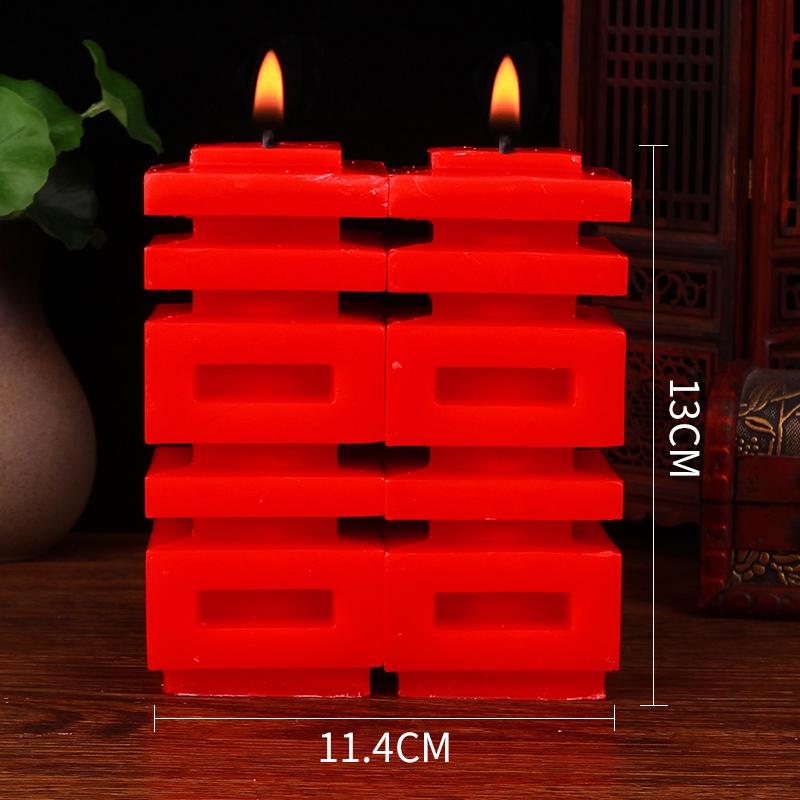 Double Happiness Smokeless Red Candles for Wedding and Engagement Celebrations with Dragon and Phoenix Design