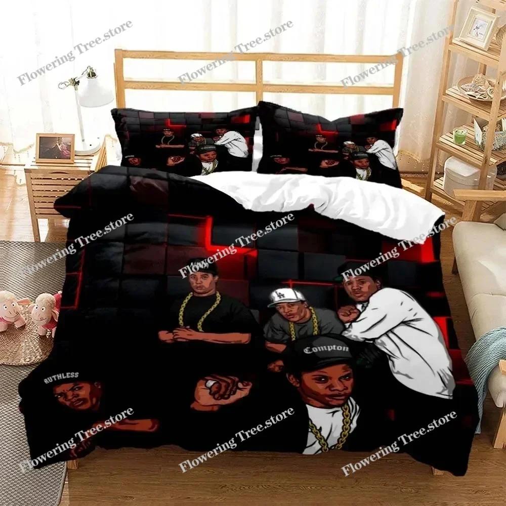 Hip Hop Rapper Printed Quilt Cover Pillow Cover Bedding Set Luxury Queen Bedding Set Personal Style