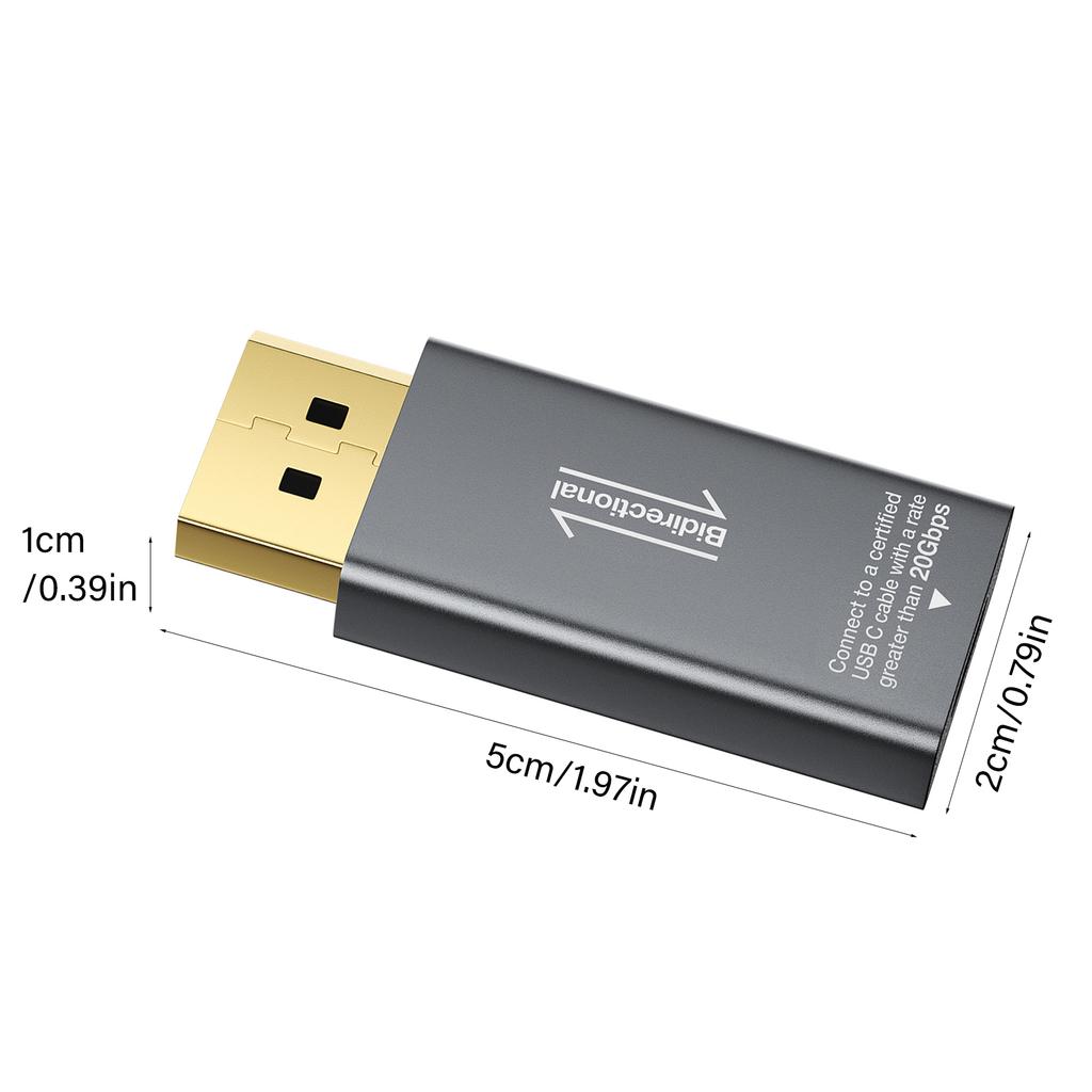 Aluminum USB C  Adapter Converter Aluminum Construction Supports 8K 60Hz Stable Transmission
