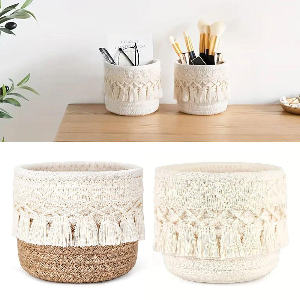 Cotton Rope Desktop Storage Basket White Coffee Snacks Box Home Decoration