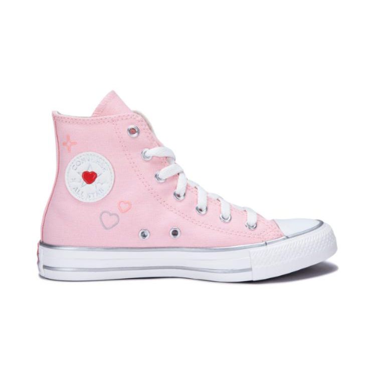 Converse Chuck Taylor All Star High GS Y2K Heart Kids Sneakers Pink Donut-Glaze Vintage-White A09118C