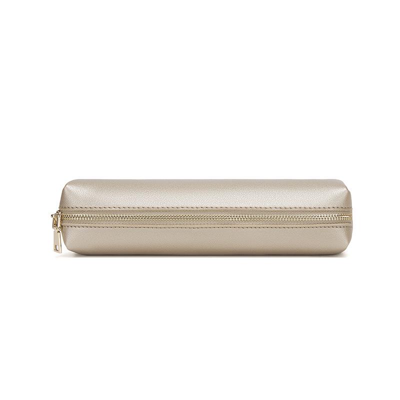 Korean Style Retro Unisex PU Leather Pencil Case for Students
