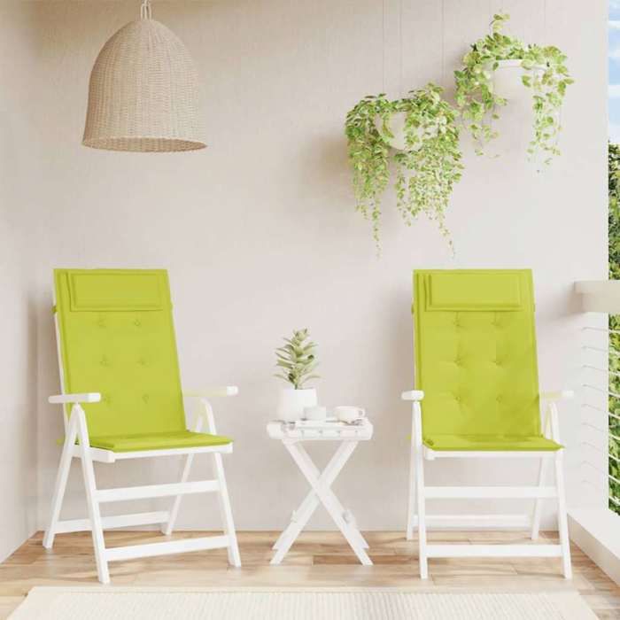 VidaXL Coussins de chaise à dossier haut lot de 2 vert vif, coussin, coussin de chaise, coussin de siège, coussin de canapé, 361907