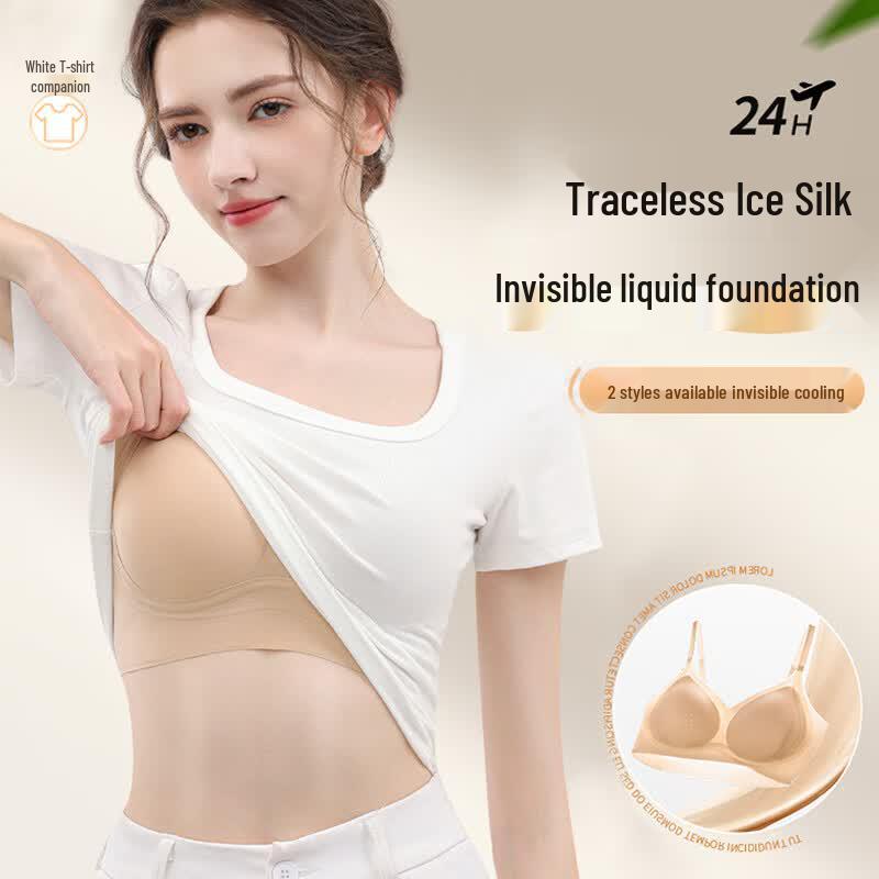 GUJIN Women s Wireless Invisible Nude Lift & Gather Bra M