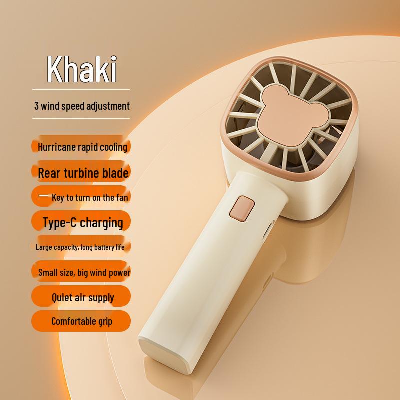 Portable USB Rechargeable Neck-Hanging Foldable Mini Handheld Fan with High-Speed Turbine