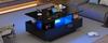 Moderner Hochglanz-Couchtisch mit LED-Beleuchtung und 2 Schubladen – Stilvoller 90x55x41 cm Beistelltisch mit Stauraum, Belastbarkeit bis 30 kg