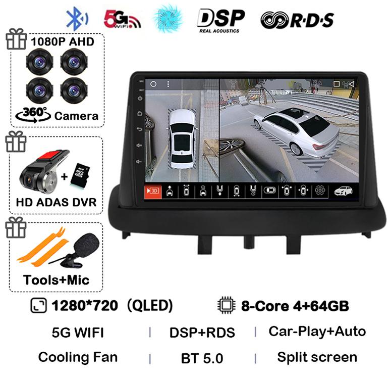 Android 14 Carplay Auto For Renault Megane 3 Fluence Samsung SM3 2008 2009 2010 2011-2014 Car Radio GPS Multimedia Player Stereo