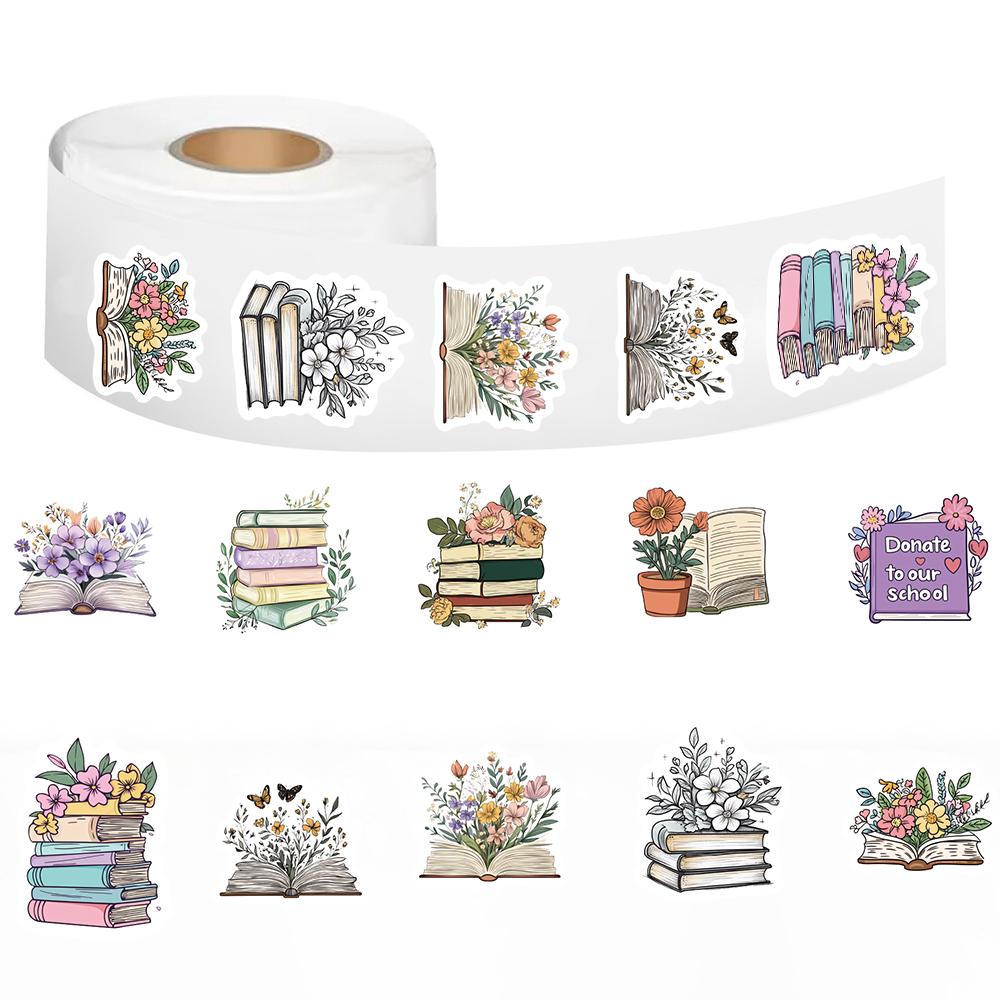 

500 шт. Чтение Цветы Рулонные Наклейки Ноутбук Ноутбуки Граффити DIY Подарок Телефон Дом Декоративные Водонепроницаемые Эстетичные Наклейки