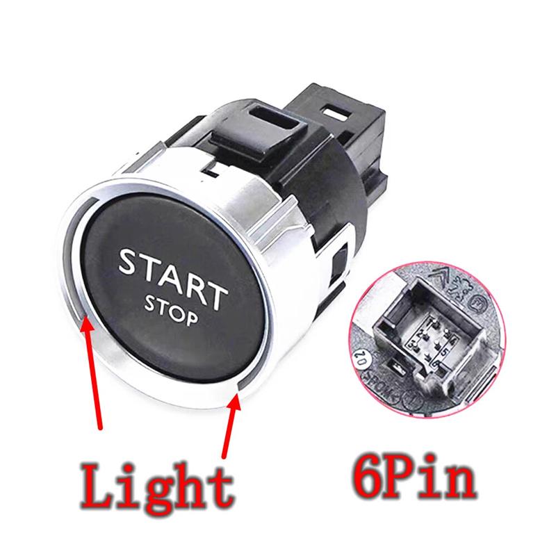 One Button Start Switch Engine Stop Button For C4 508 408 2008 3008 2011-2018 Black Plastic Replacement Part 96777946ZD Car I