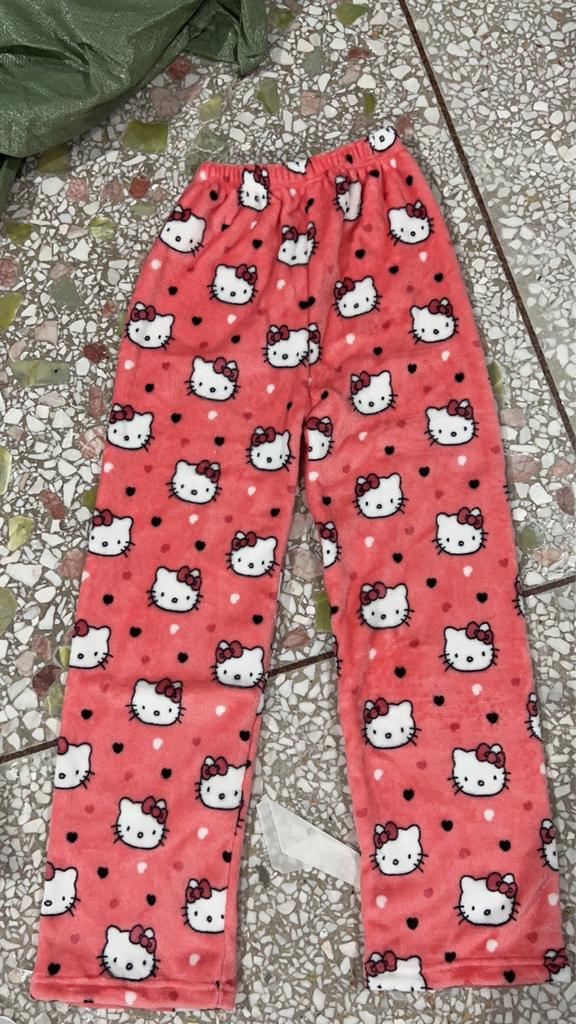 Halloween Cartoon Flannel Pajama Pants Women Winter Fleece Lounge Pants Sleep Trousers with Pockets