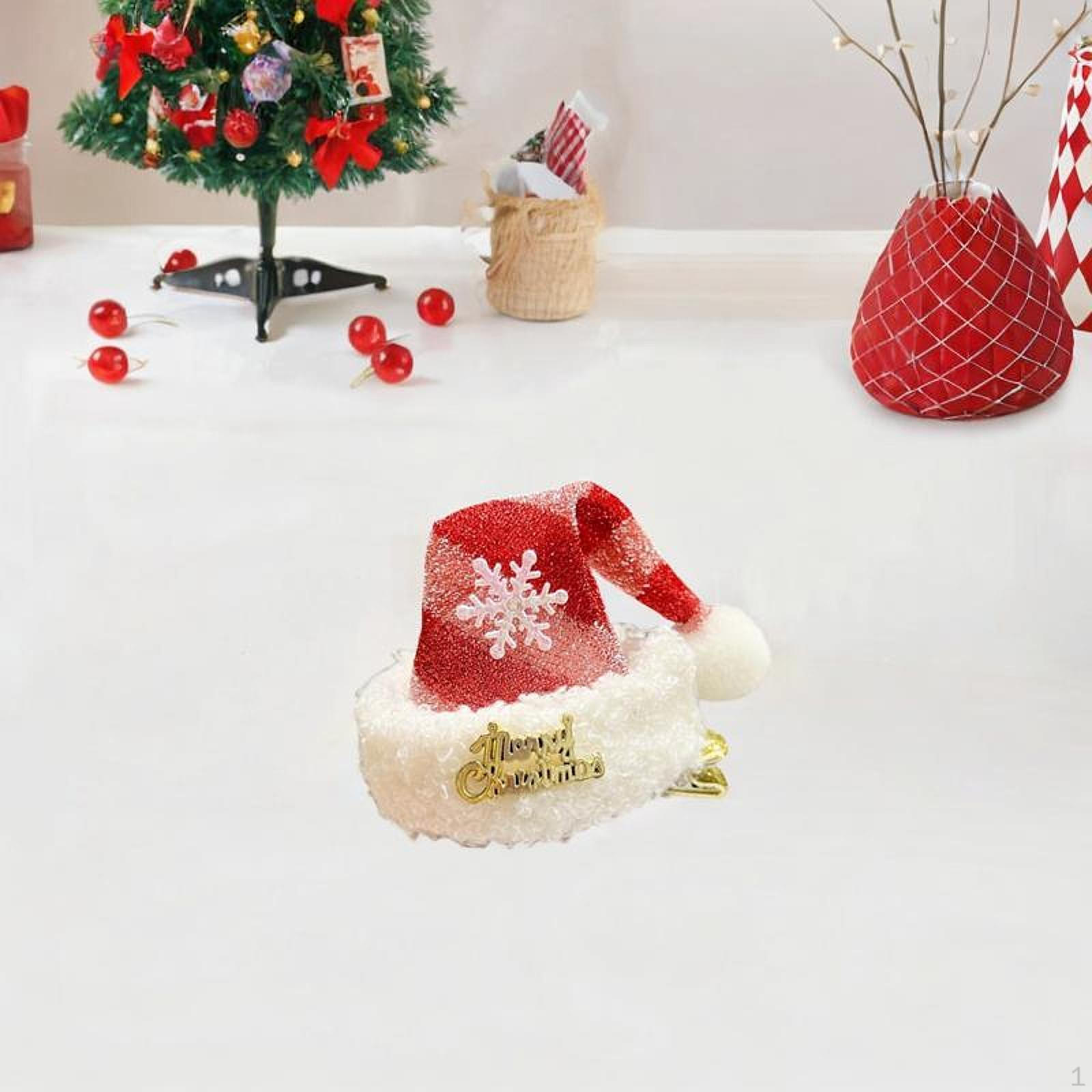 

Рождественская заколка для волос Креативный декор Рождественская заколка для волос для фестиваля, вечеринки, карнавала Red Silver Stripes