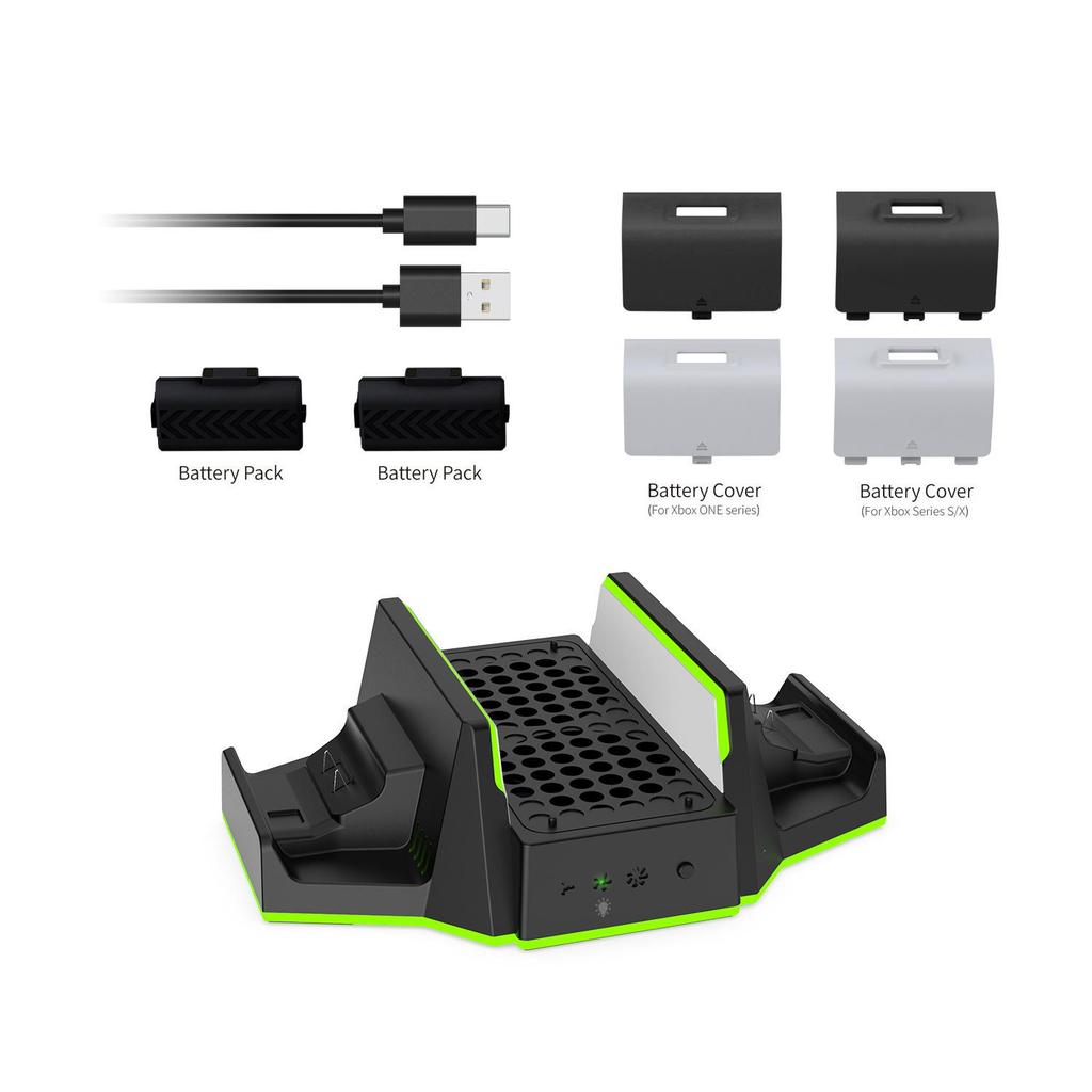 DOBE Xbox Series S Cooling & Charging Dock with Dual Battery Controller Stand (TYX-0663D)