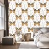 Rainbows and Butterflies Boho Wallpaper, Gold and Light Gray, 50x1000