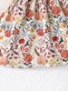 Girls Floral Print Dress with Bow, Ruffle Sleeve Ribbed Bodice Casual Summer Outfit