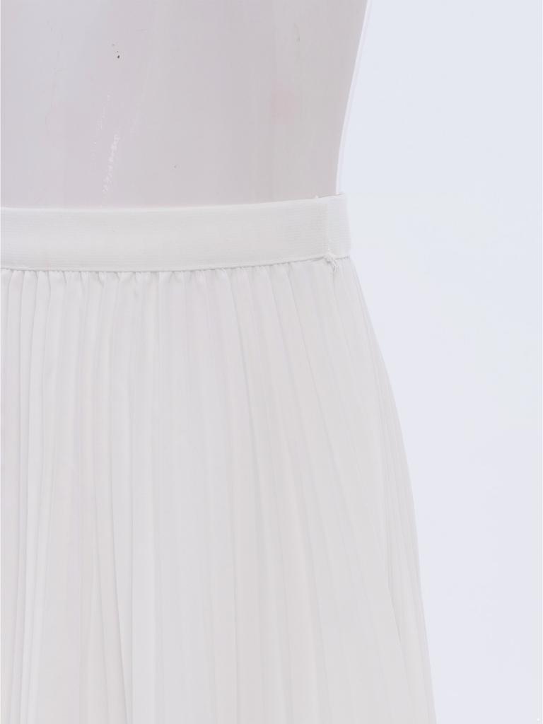Girls High Waist Elastic Waistband Solid Color Pleated Skirt with Lining Flowy Holiday Birthday Skirt