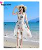 Chiffon Beach Outfits: Stylish Mother-Daughter Dresses for Family of Three or Four