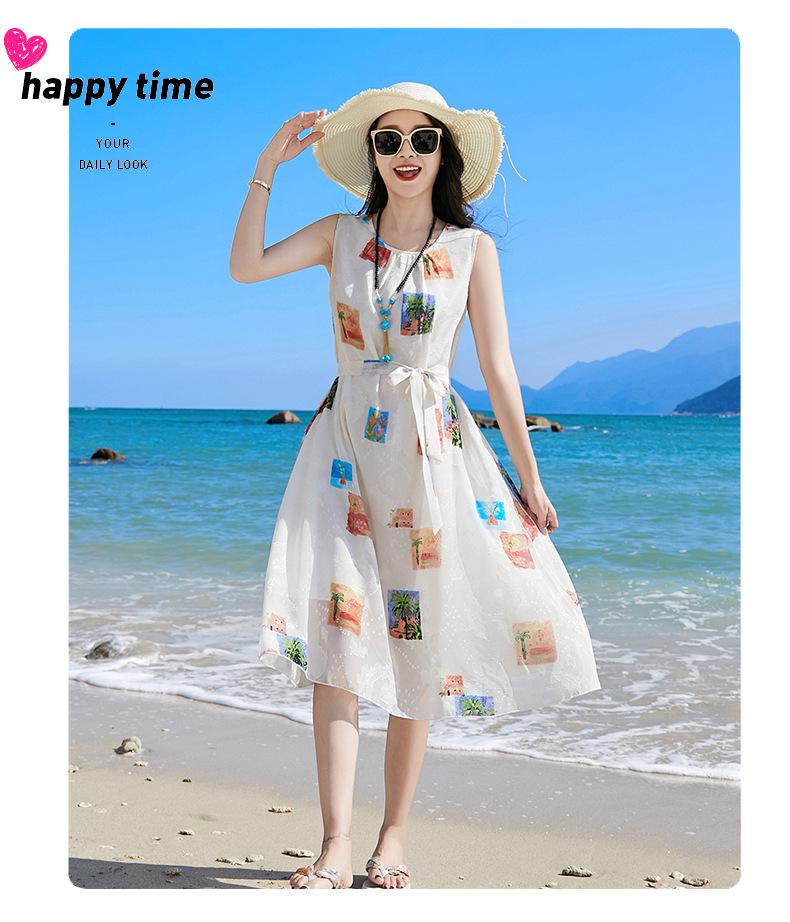 Chiffon Beach Outfits: Stylish Mother-Daughter Dresses for Family of Three or Four