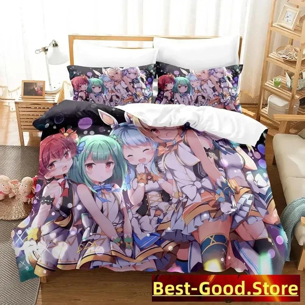 Vtuber Hololive Uruha Rushia Bedding Set Cartoon Anime Three-Piece Set Adult Kid Bedroom Duvetcover Sets 3D Kawaii Cute Girls