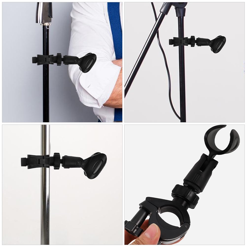 Alasum Microphone Clip Holder, Set of 2, Universal Microphone StandHandheld Microphone Extension Clip, U-Shaped Microphone Clip