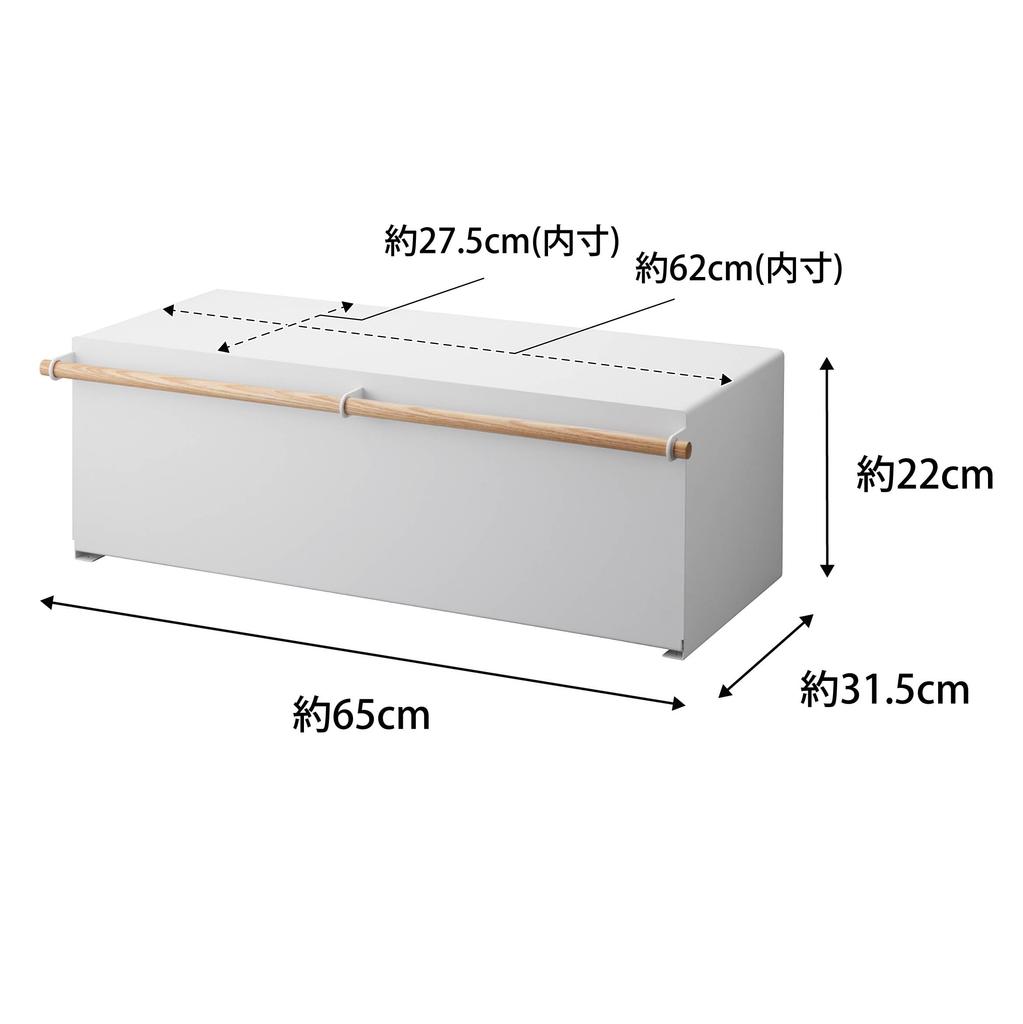 Yamazaki Jitsugyo Bread Case Wide White W65 X X H22cm Tosca Bread Case 31L Large Capacity 3024 (Yamazaki) [Completed Product] Approx. D31.5