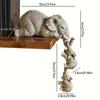 3 piece Cute Elephant Hugging Baby Resin Ornament Set Mini Hand-made Decorations Home Desktop Display Stand Decorative Set