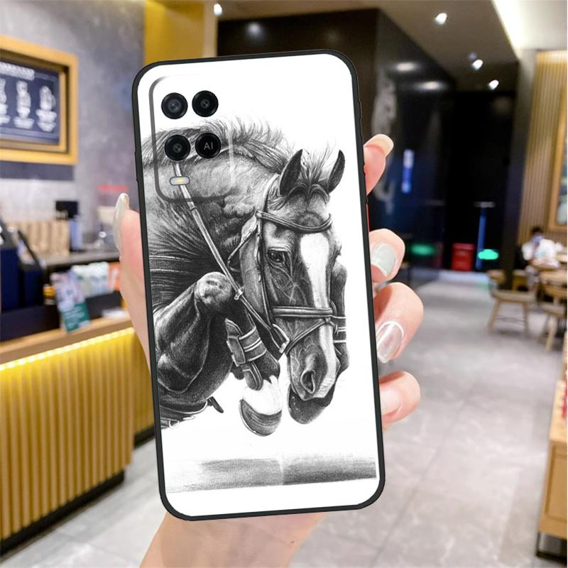

Чехол-скетч с лошадью для Oppo A5 Pro A15 A17 A57 A77 A60 A80 A40 A18 A38 A58 A78 A98 A96 A76 A16 A94 A74 A54 OPPO A57s
