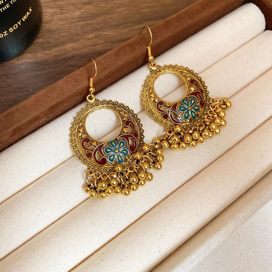 Bohemian Ethnic Style Feathers Fringed Earrings Ear Hooks Personalized Vacation Wind Ears