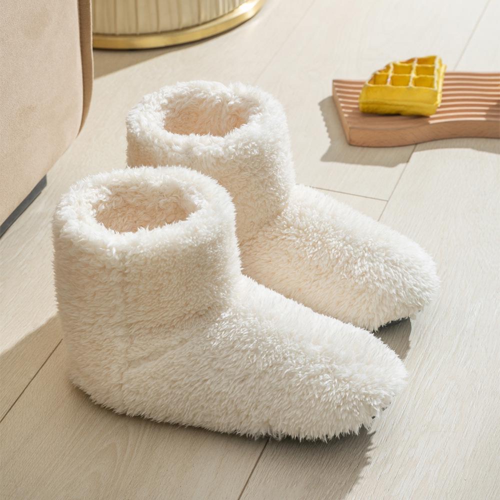 Japanese-Style High Heel Winter Boots & Indoor Plush Slippers for Women