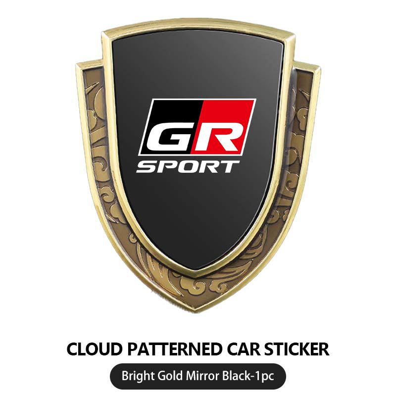 Car Styling 3D Shield Metal Emblem Badge Sticker Decoration Decal For Toyota GR MN Corolla Yaris Aygo Prius RAV4 Crown CHR Camry