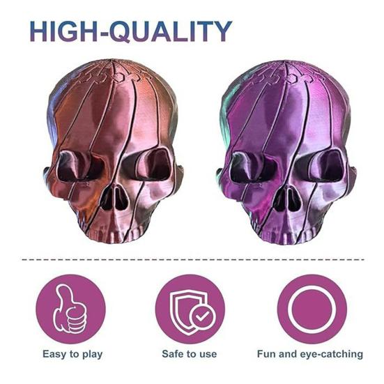 3D Printed Twisting Skull Toy Stress Relief Spiral Skull Toy Gothic Articulated Rotating Skull Fidget Spinner Desk Toy Party Favors
