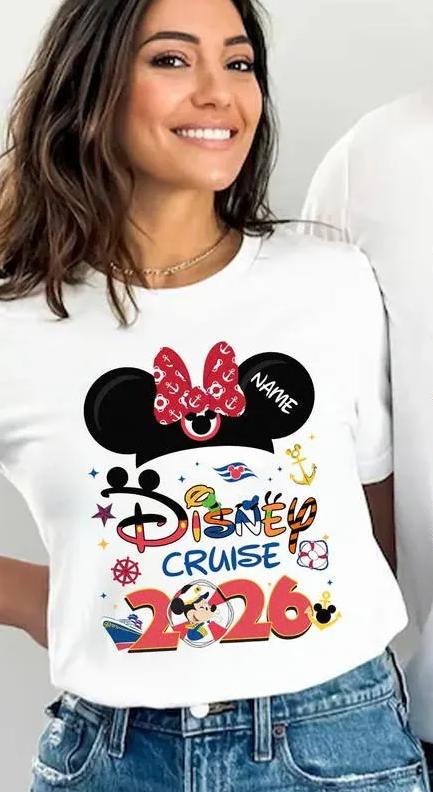 2026 Summer Paradise Cruise Family Graph T-shirt Unisex's Fashion Cotton Quality Casual Loose Short Sleeve Classic Unisex