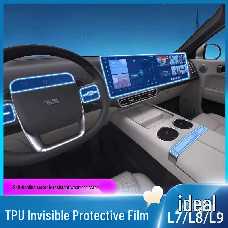 Applicable for Ideal L7/L8/L9: Interior Protection Film & Decorative Items—Console, Navigation, Gear Shift, Dashboard, Headlights