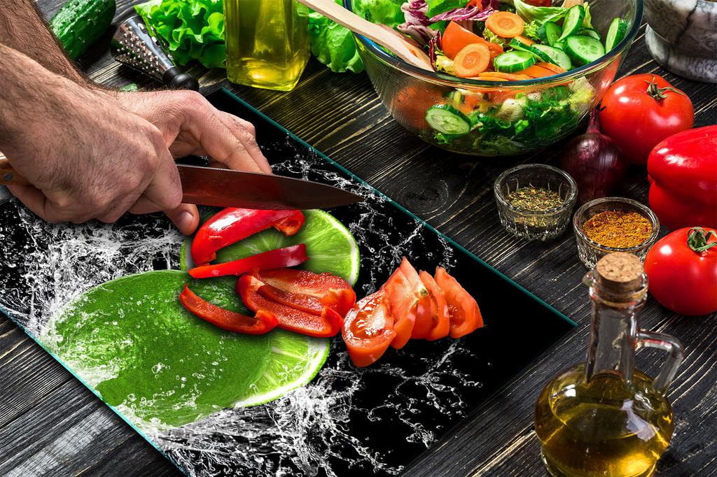 GLASS PLATE CUTTING BOARD 52x40 FRUIT