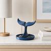3D Printed Whale Tail Jewelry Organizer, Earring Necklace Display Stand with Ring Tray, Creative Desktop Decor, Elegant Vanity Dresser Accessories